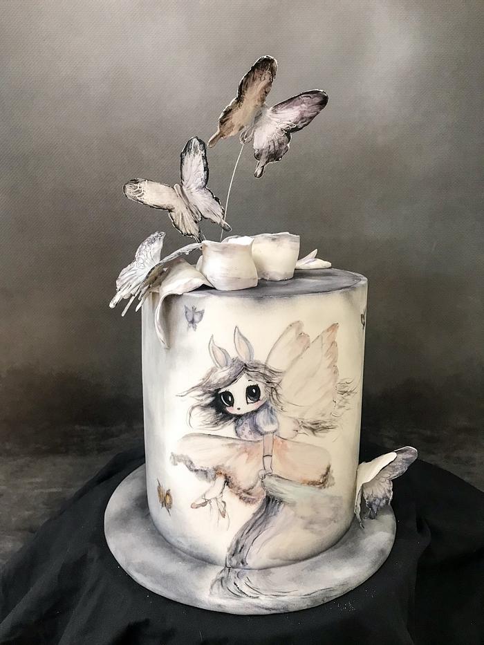 Hand painted birthday cake