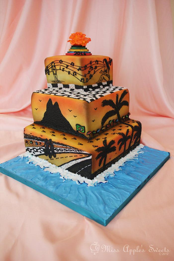 Ipanema Beach Wedding Cake