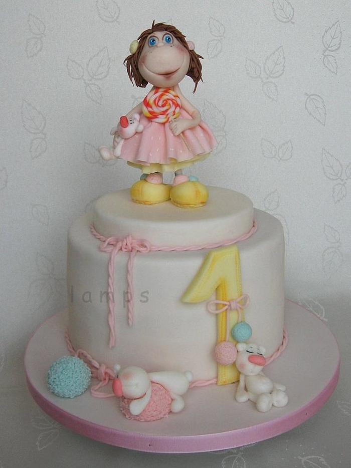 1st girl's birthday cake