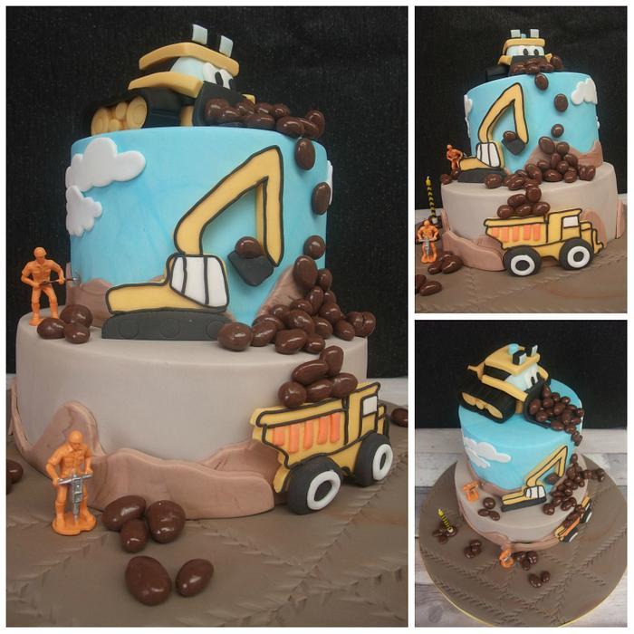 Digger Birthday Cake 