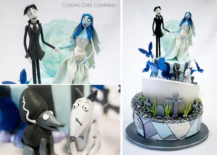 Tim Burton themed wedding cake