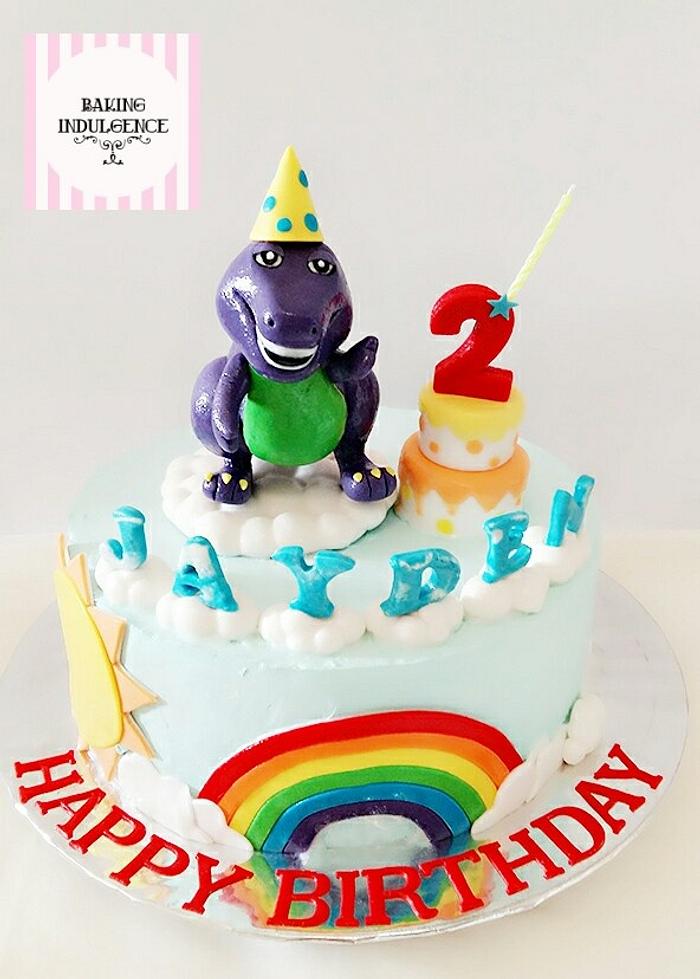 Jayden's Barney Rainbow Cake