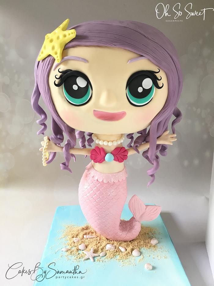 Chibi Style Mermaid Cake 