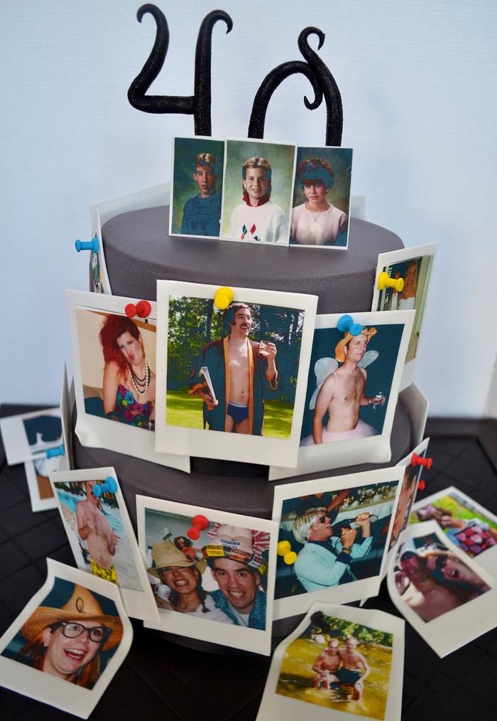 Polaroid picture cake