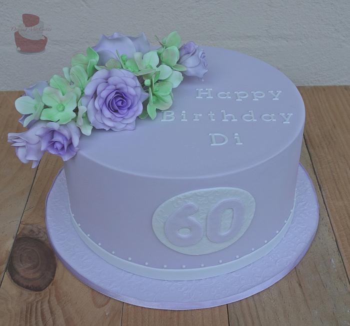 Floral 60th cake