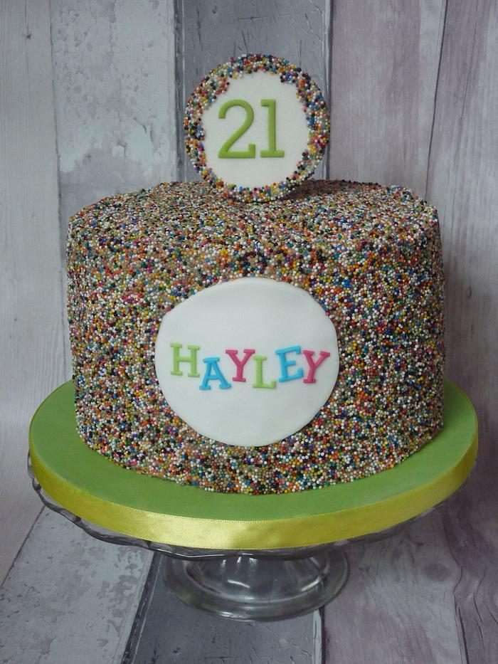 21st Birthday Sprinkle Cake