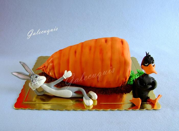 Carrot cake: Bugs Bunny and Daffy Duck