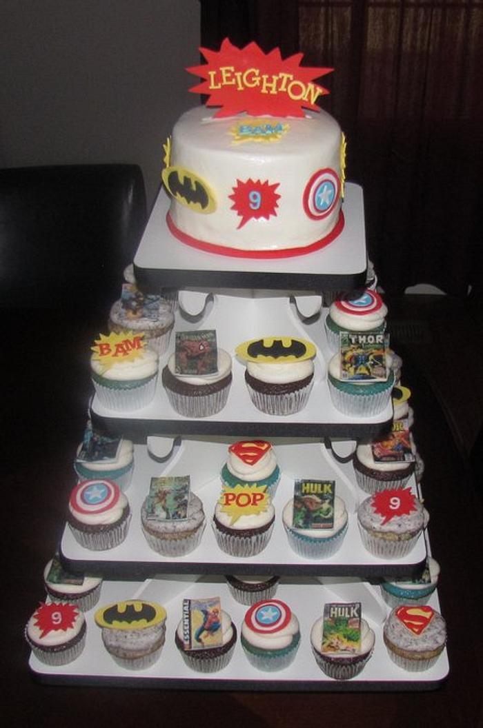 Superhero Cupcake Tower