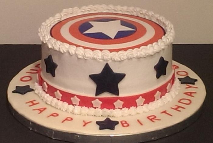 Captain America Shield Birthday Cake