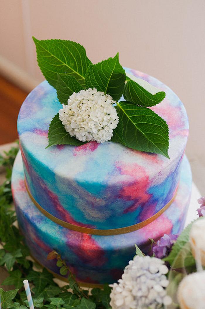 Hand-painted Marble Wedding Cake - Decorated Cake by - CakesDecor