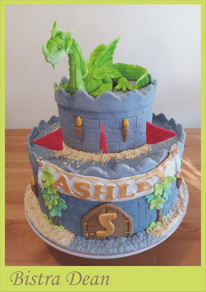 Castle and dragon cake 