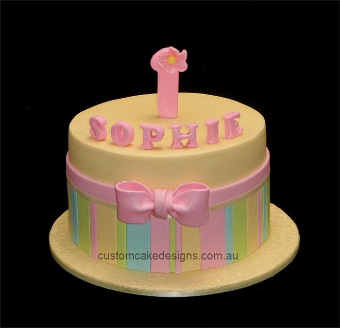 Pastel 1st Birthday Cake