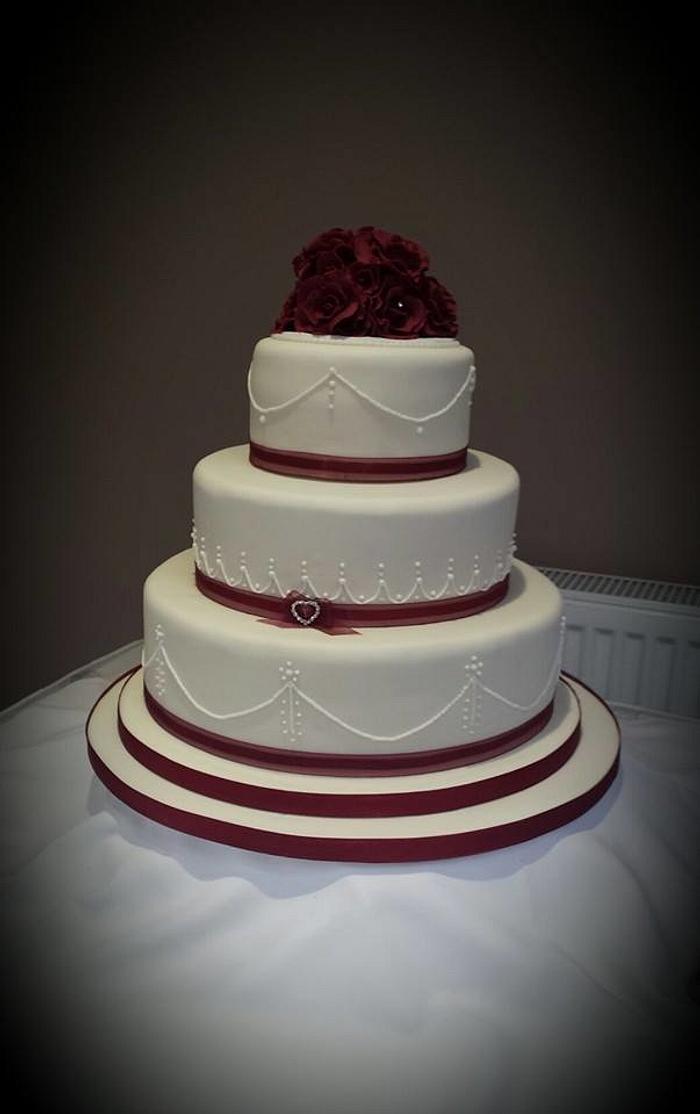 Valentines Day 3 tier Wedding cake