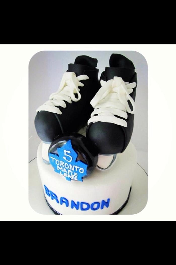 Toronto Maple Leafs Hockey Skate Cake