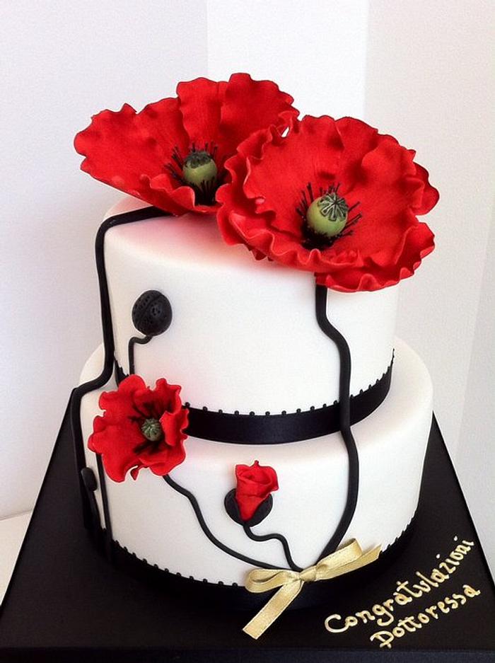 Poppy flowers cake 