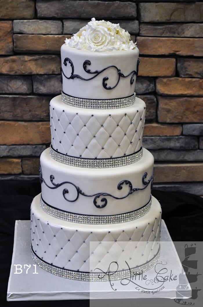 Quilted Fondant Iced Wedding Cake