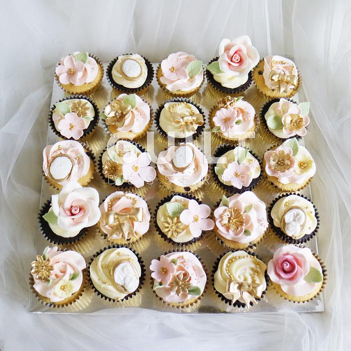 Pink and Gold Cupcakes