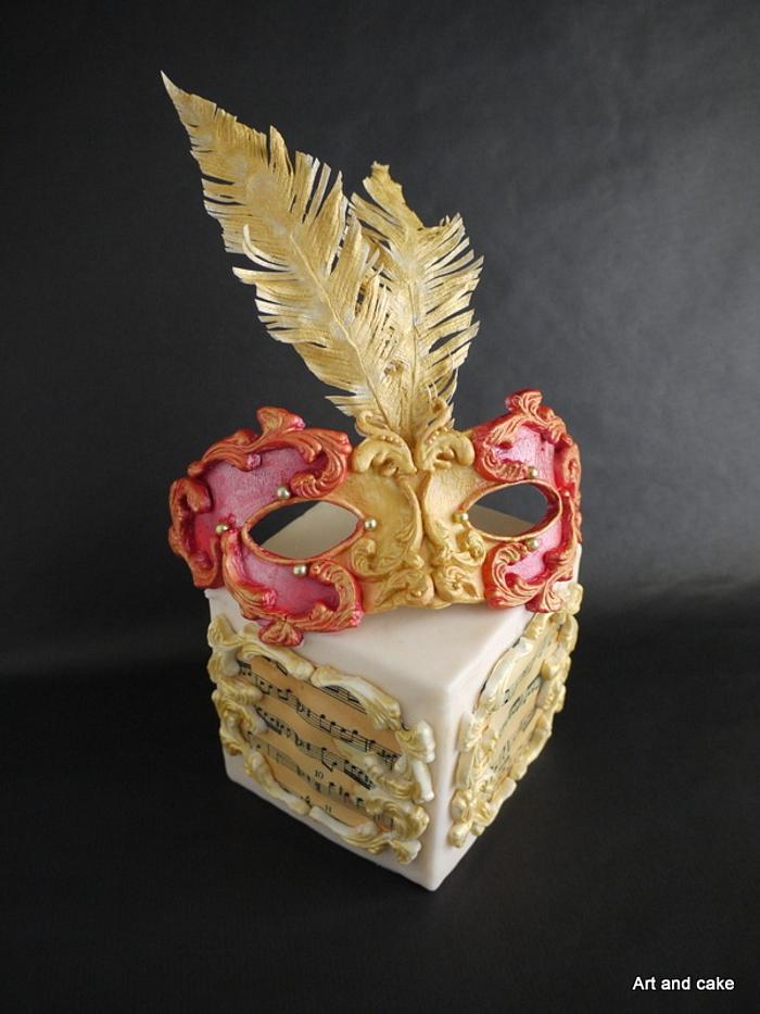 Carnival mask cake