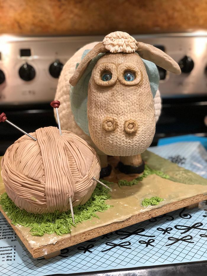Knitted Sheep Cake