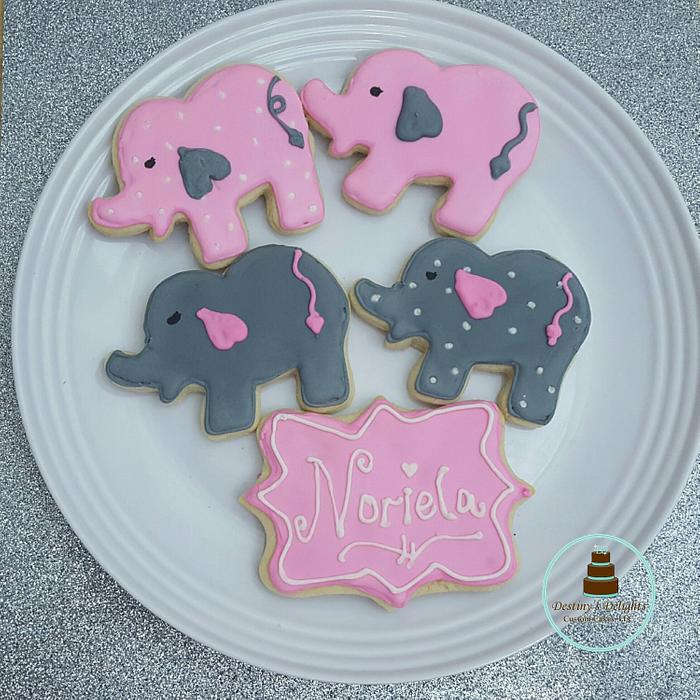 Elephant Babyshower Cookies