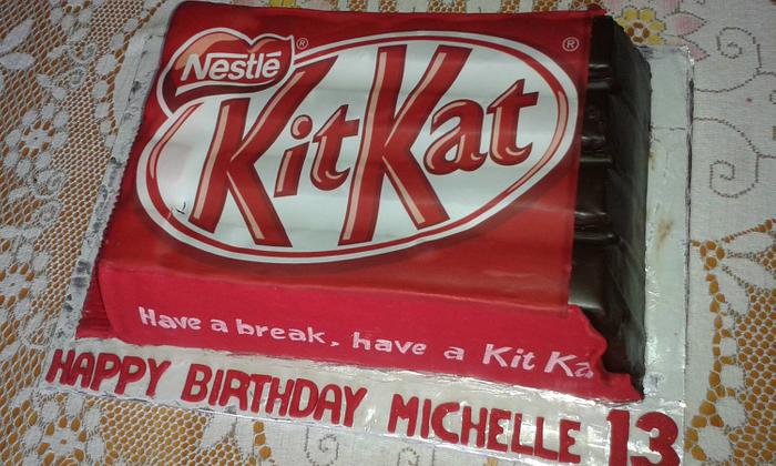 Kit Kat themed birthday cake