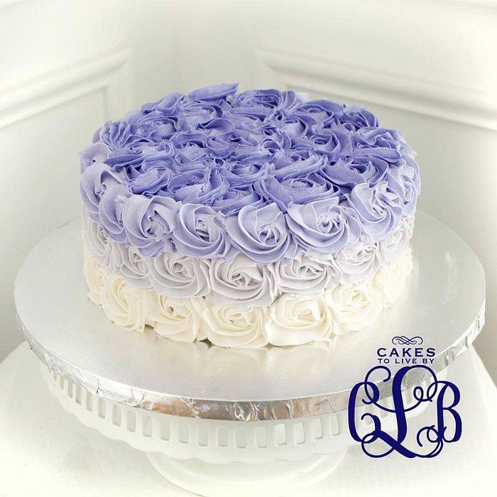 Purple Ombre Rosette Cake!