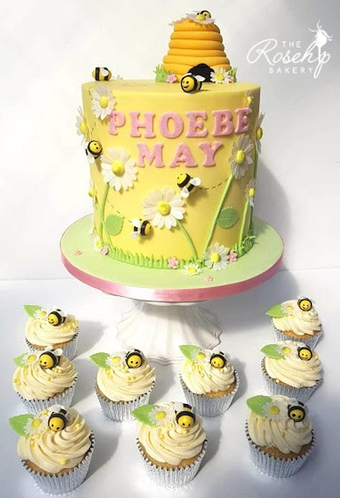 Bees Christening cake