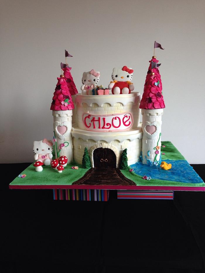 Hello Kitty Castle Cake