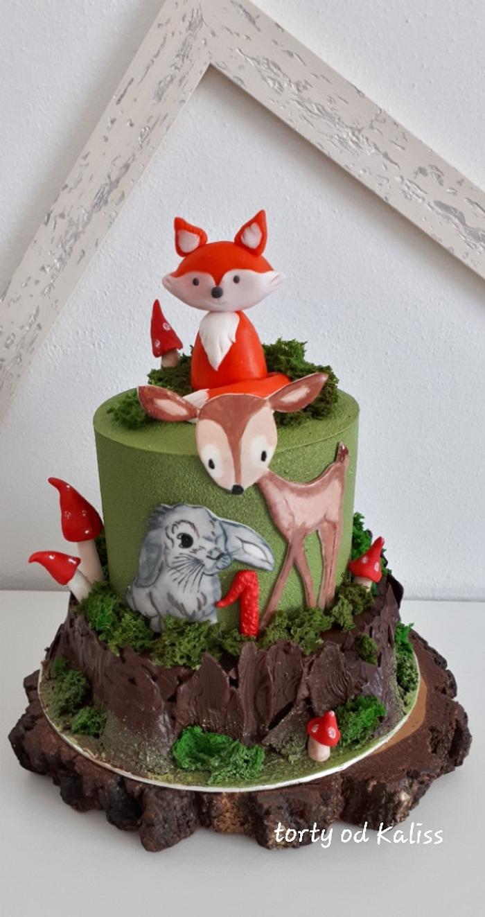     Birthday with forest animals