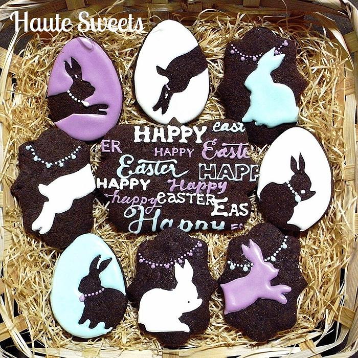 Easter bunny silhouette cookies
