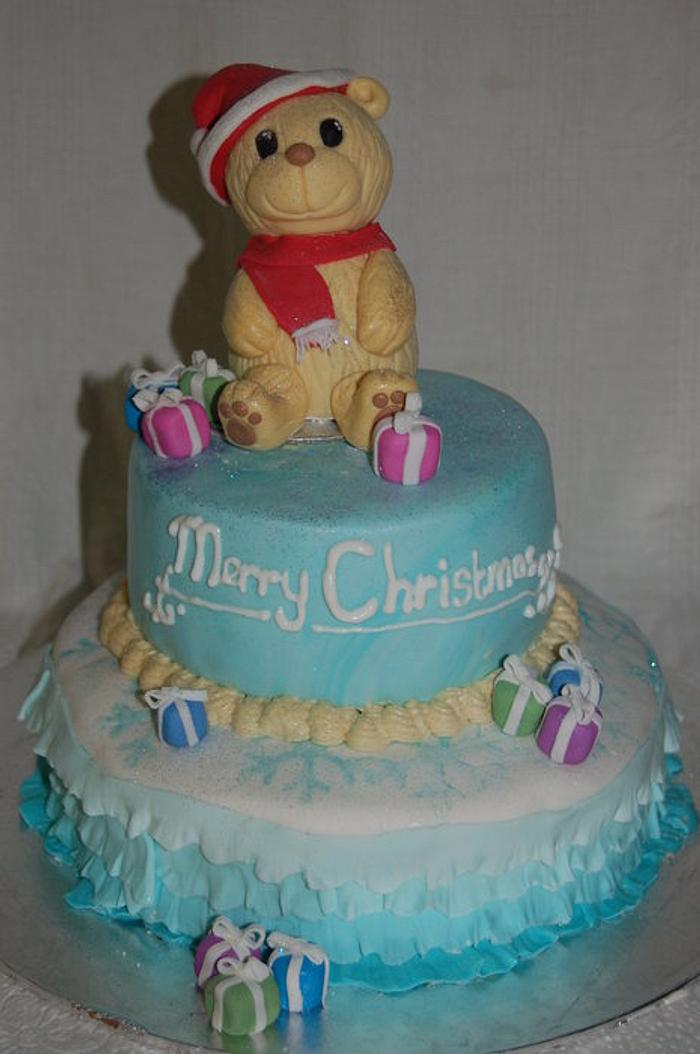 Christmas Teddy Cake