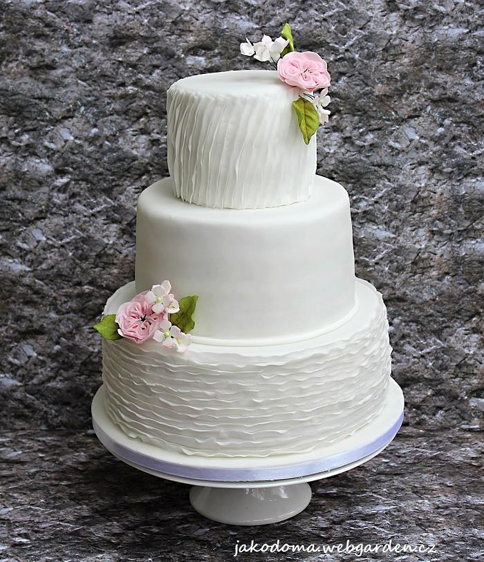 Wedding Cake with English Roses