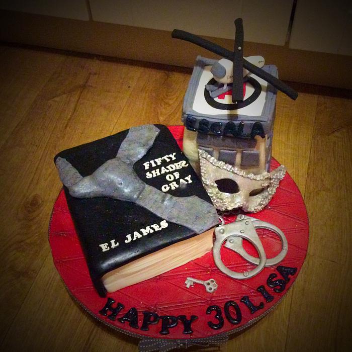 50 Shades of Grey inspired 30th birthday cake 