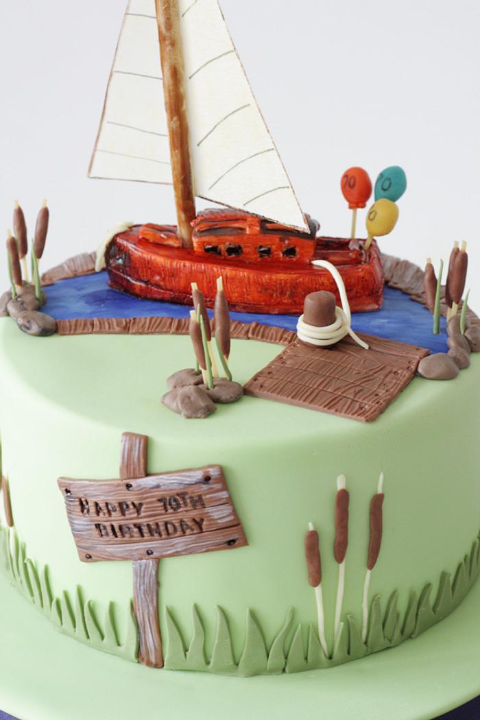 Boating birthday cake