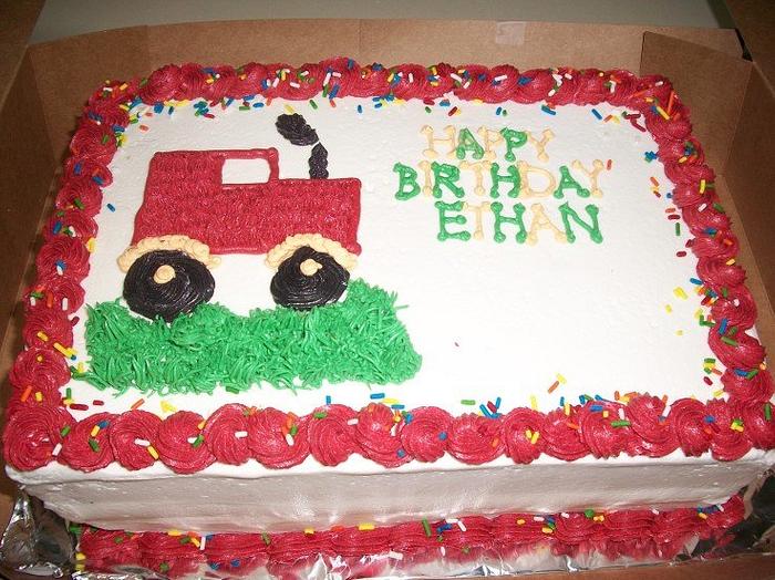 Tractor Birthday Sheet Cake