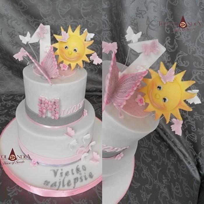 Cake with butterflies