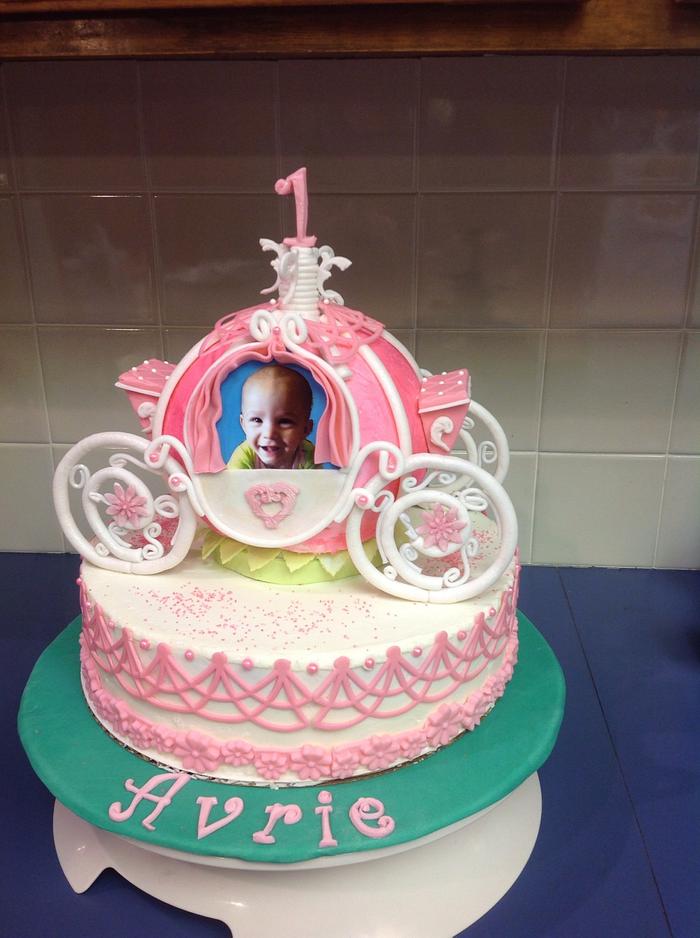 Princess carrage birthday cake
