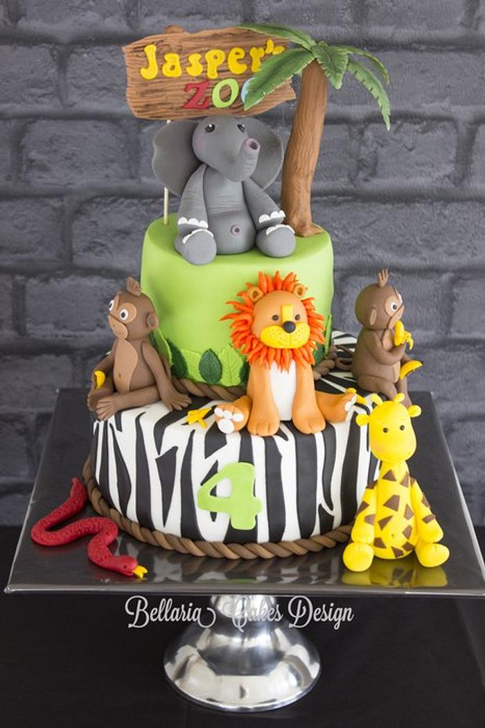 Stacey's Sweet Shop - Truly Custom Cakery, LLC: Zoo Theme Birthday Cake