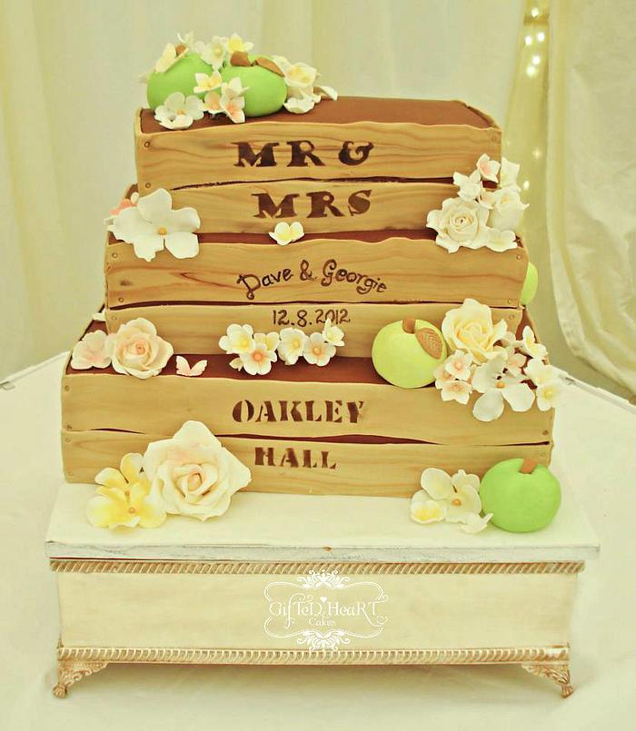 Apple Crate Wedding Cake