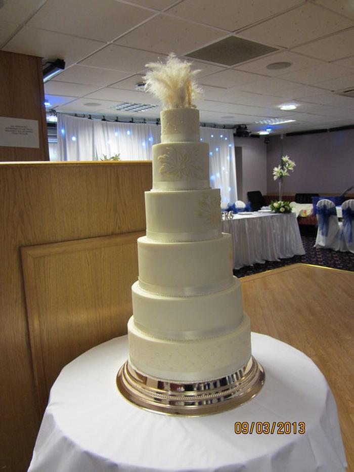 6 tier wedding cake