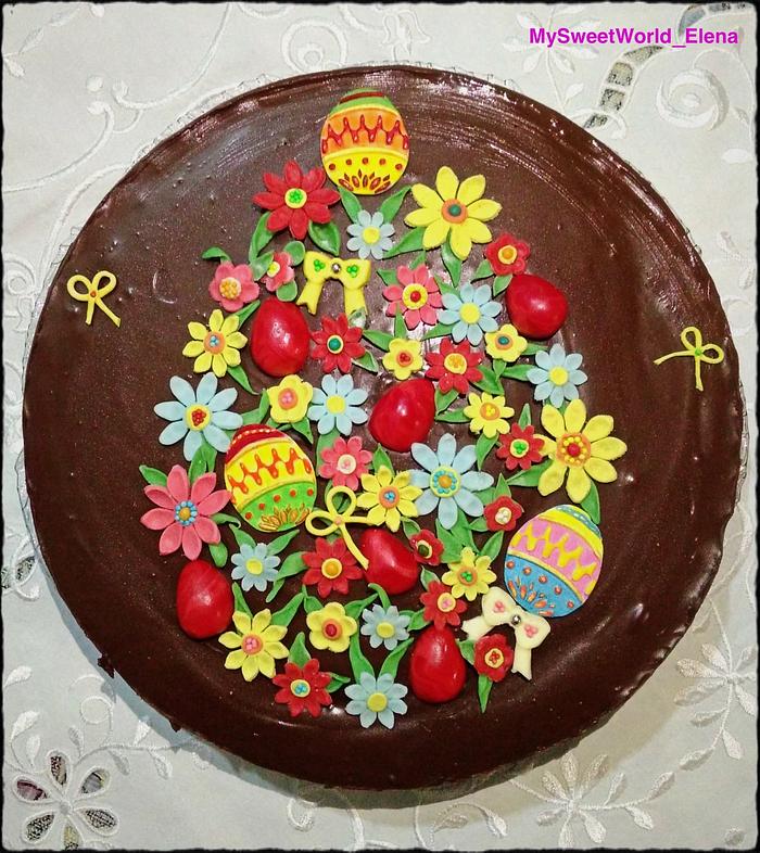 Flowery Easter egg tart