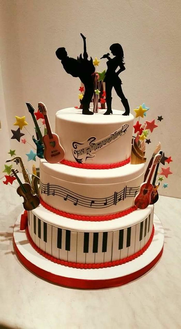 Music and painting cake