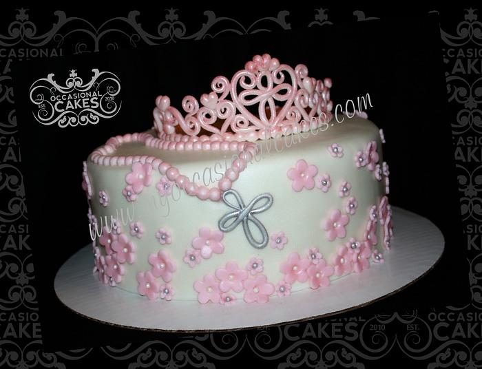 Christening Cake with tiara