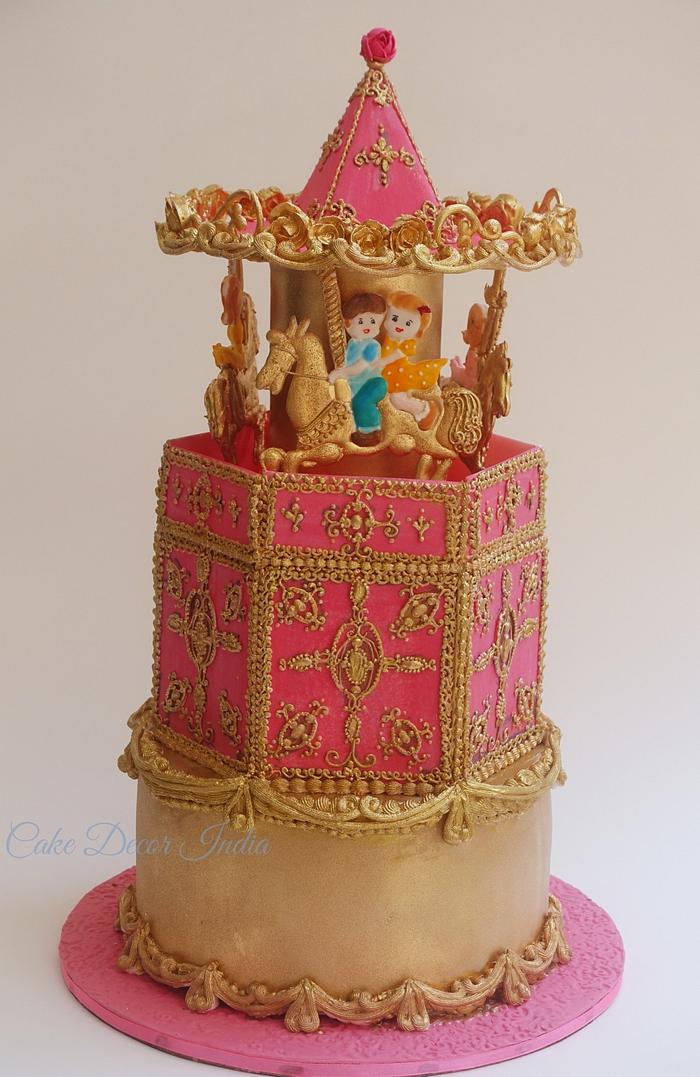 Royal icing Carousel Cake