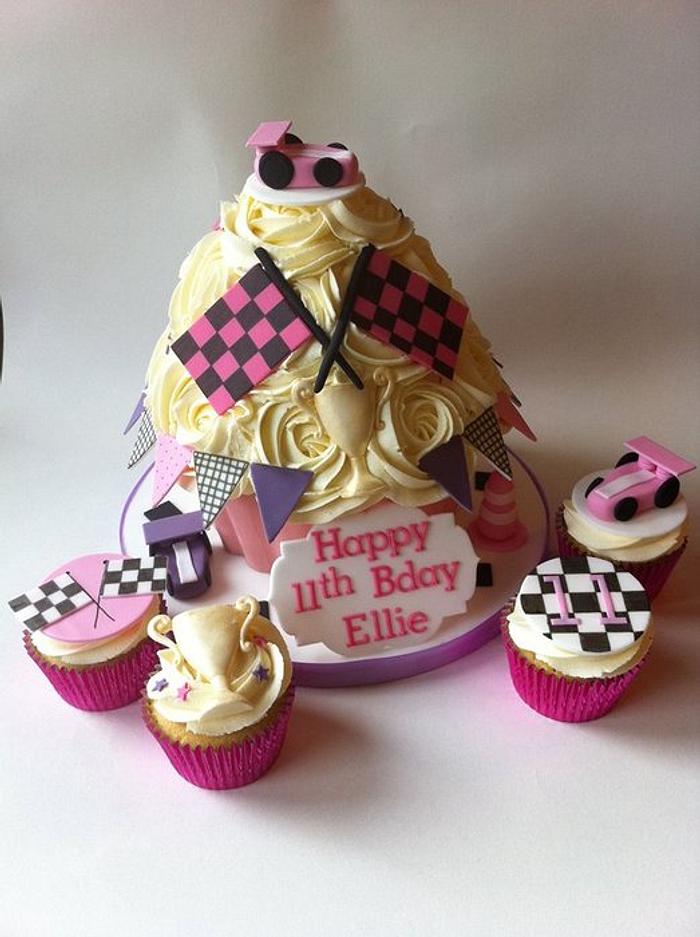 Girl Racing Giant Cupcake