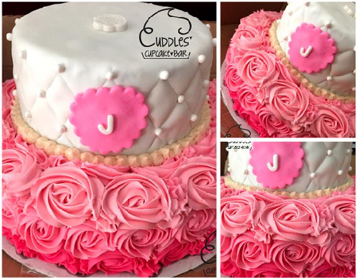 Pink Bridal Shower Cake