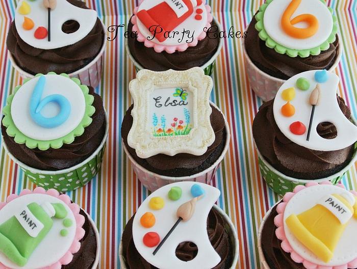 Art Party Cupcakes