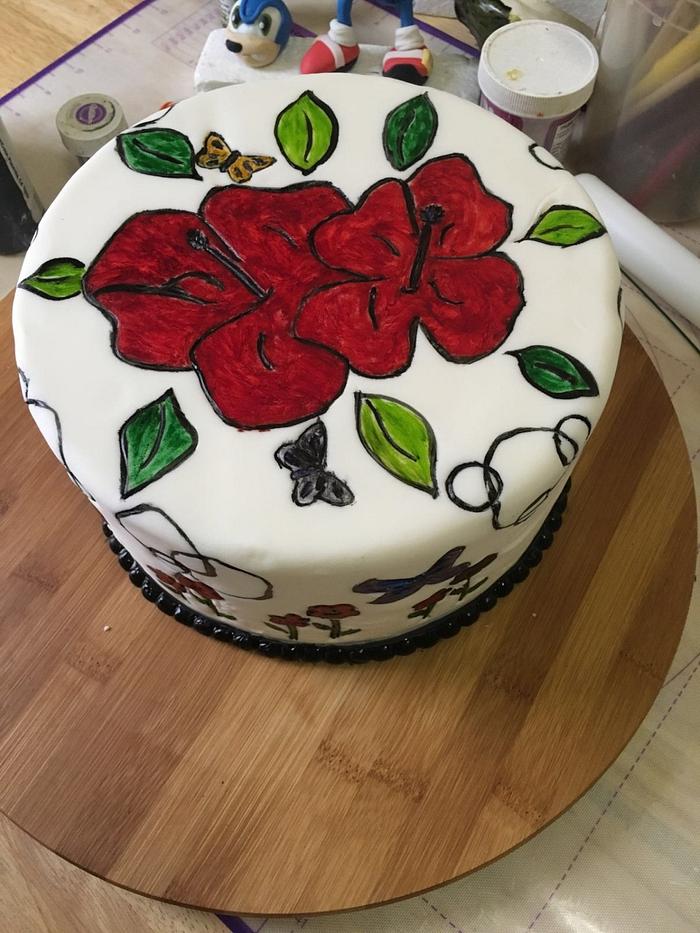 Hand painted cake 
