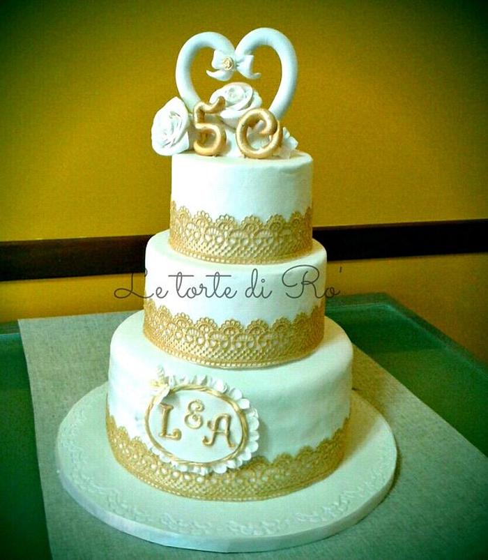 50TH anniversary wedding cake