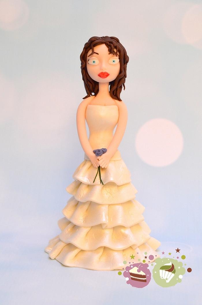 Bride wedding cake topper